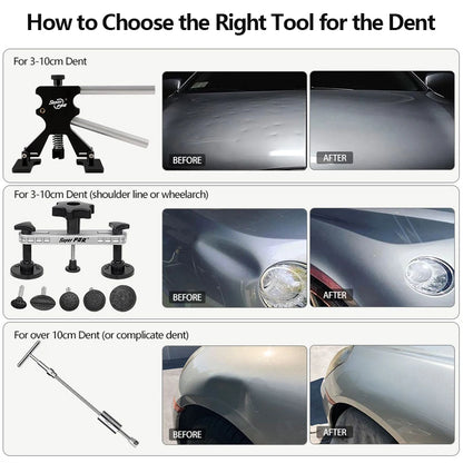 Paintless Dent Repair Kit - Car Dent Removal Tools, Slide Hammer, Glue Gun