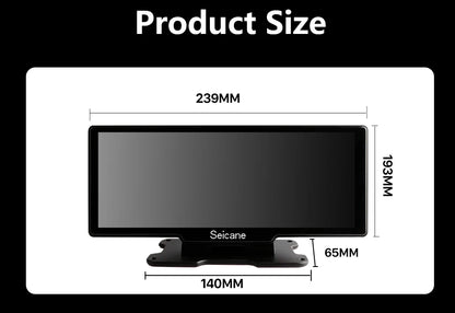 4K Car Dash Cam with 10.26" Touchscreen, Dual Lens, WiFi, CarPlay & Android Auto