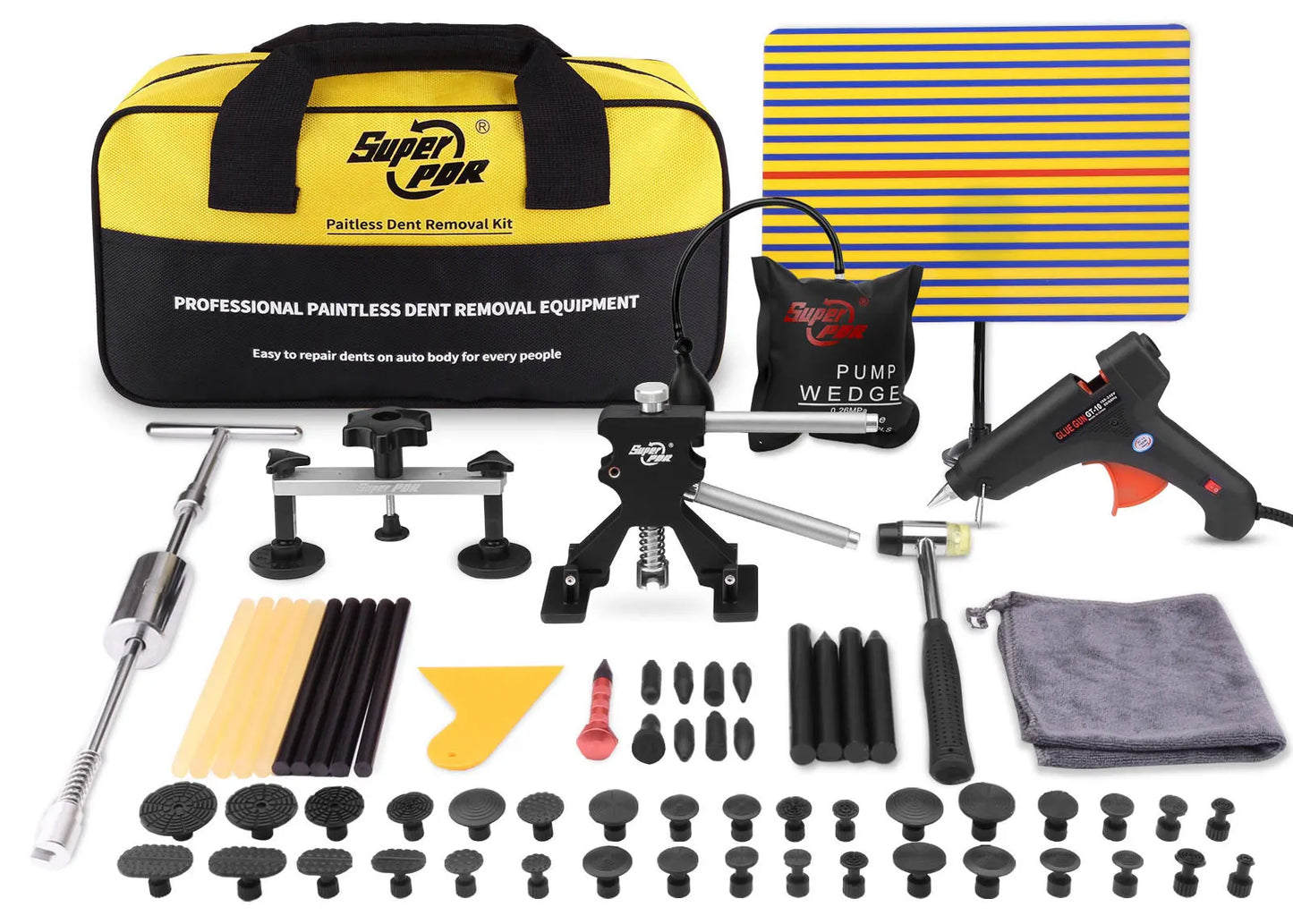 Paintless Dent Repair Kit - Car Dent Remover, Slide Hammer, Glue Gun, Tools Set