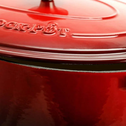 7-Quart Oval Enameled Cast Iron Dutch Oven, Sunset Orange, with Lid