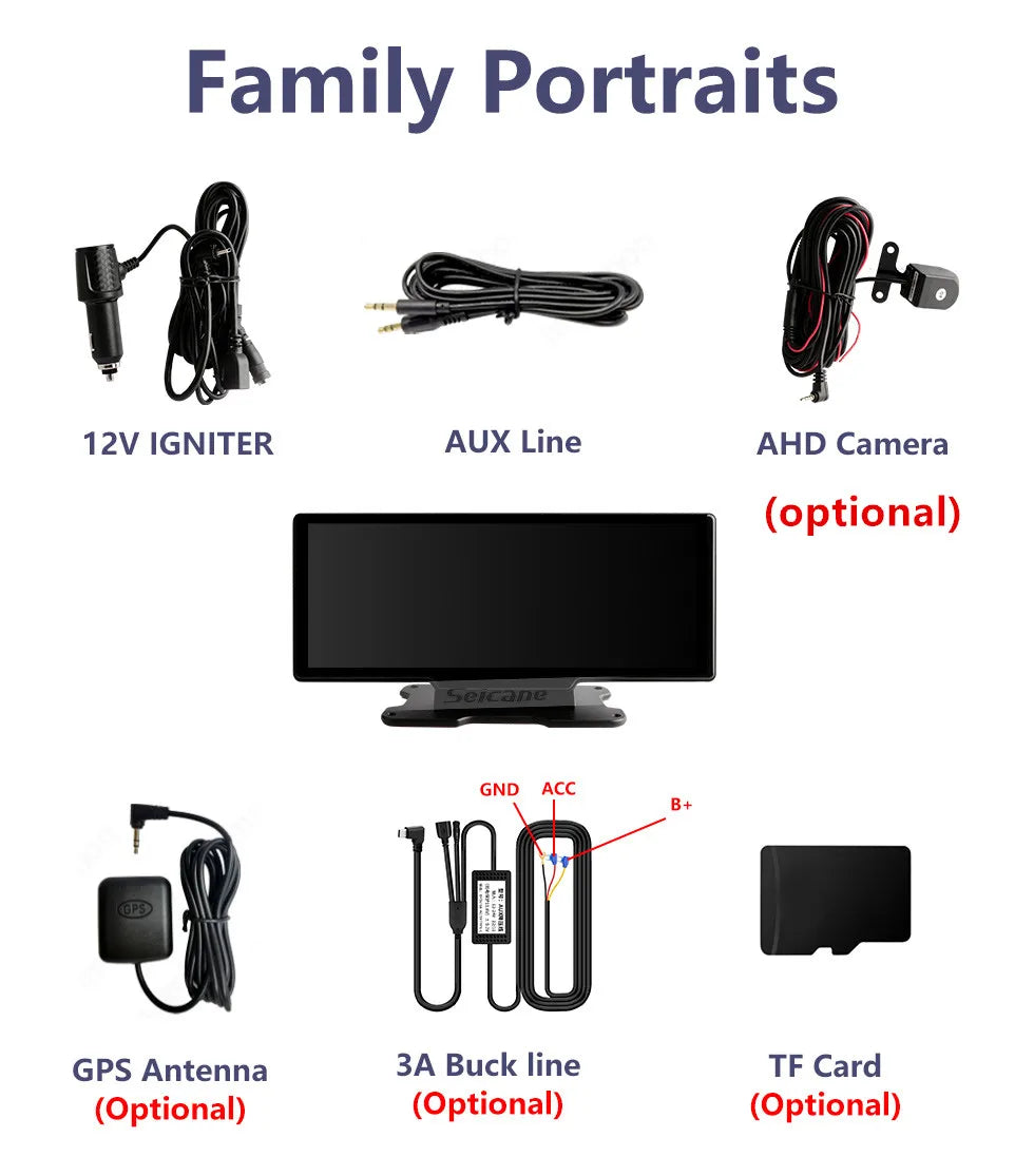 4K Car Dash Cam with 10.26" Touchscreen, Dual Lens, WiFi, CarPlay & Android Auto