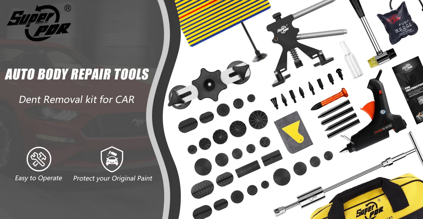 Paintless Dent Repair Kit - Car Dent Removal Tools, Slide Hammer, Glue Gun