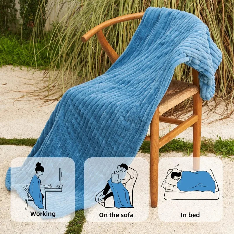Electric Heated Blanket 50''x60'' Soft Plush, 4 Heat Levels, 3-Hour Auto Off