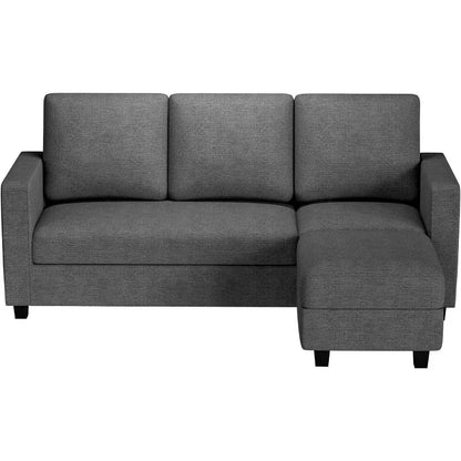 Convertible Sectional Sofa Couch with Removable Ottoman, L-Shaped, 3-Seater