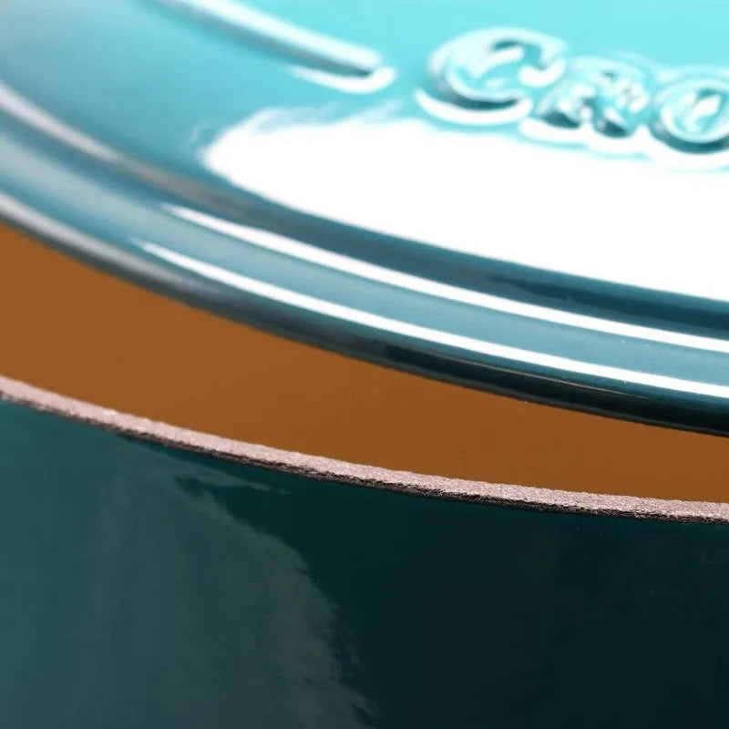 7-Quart Oval Enameled Cast Iron Dutch Oven, Sunset Orange, with Lid