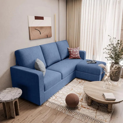 Convertible Sectional Sofa Couch with Removable Ottoman, L-Shaped, 3-Seater