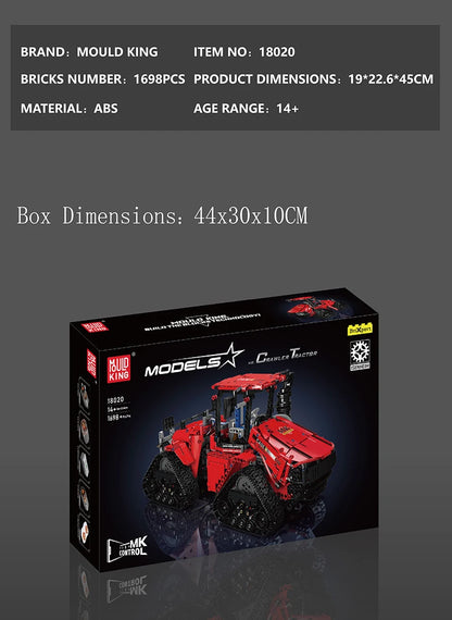 Crawler Tractor Building Set - STEM Remote Control Toy for Kids & Adults