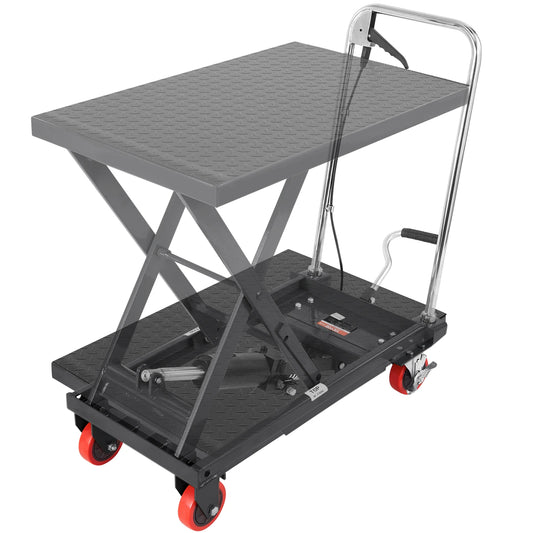 Hydraulic Lift Table Cart - 500 lbs Capacity, 28.5" Lift Height, Single Scissor