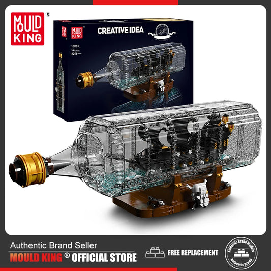 Pirate Ship in a Bottle Building Set - 2206PCS MOC Sailboat Model Kit