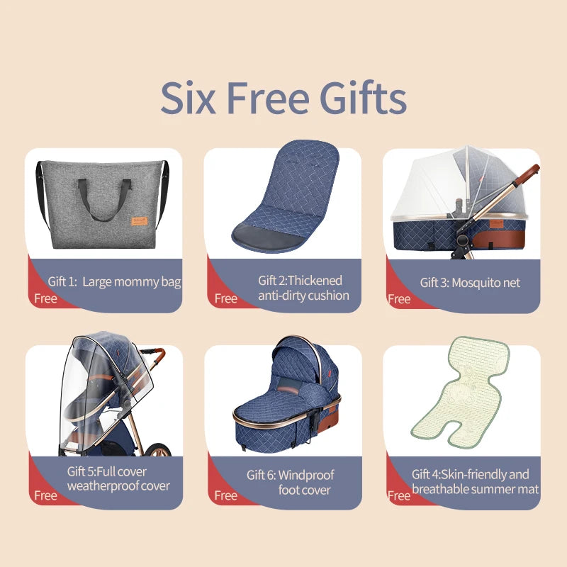 Fashion 3-in-1 Baby Stroller Travel System - Portable Pushchair & Carrier