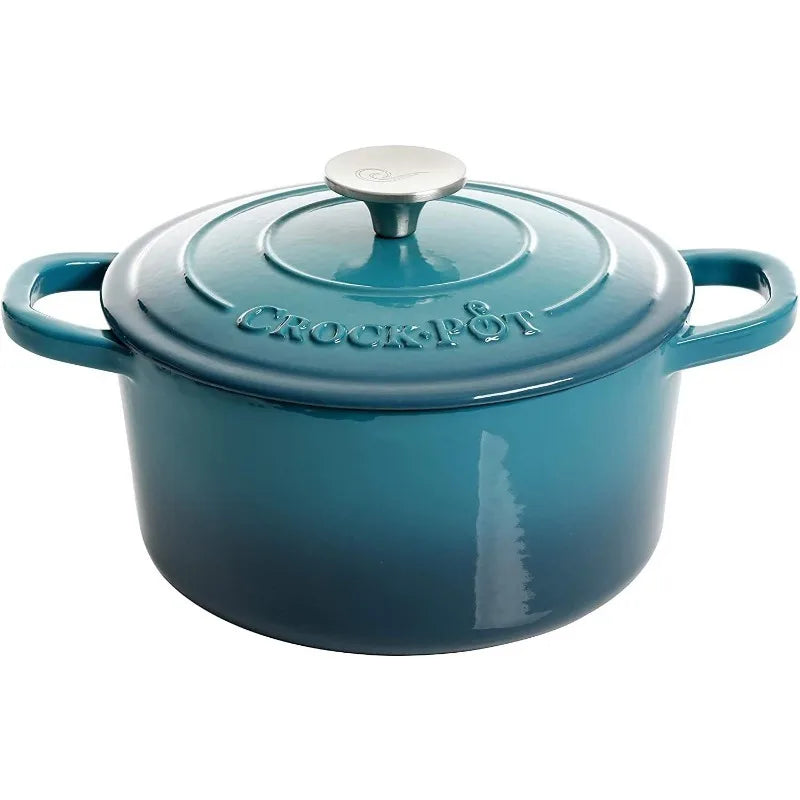 7-Quart Oval Enameled Cast Iron Dutch Oven, Sunset Orange, with Lid