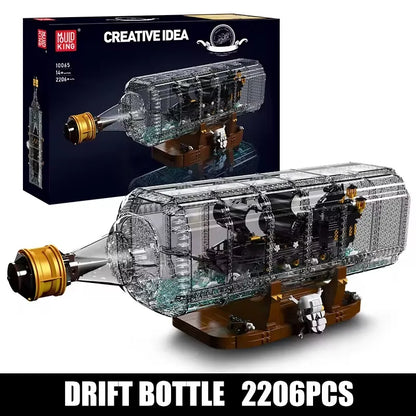 Pirate Ship in a Bottle Building Set - 2206PCS MOC Sailboat Model Kit