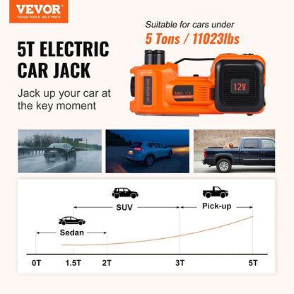 5-Ton Electric Car Jack - Portable Hydraulic Lift for SUV, MPV, Truck