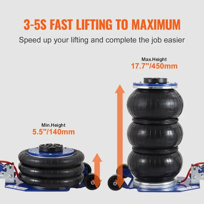 Heavy-Duty 3 Ton/5 Ton Air Bag Jack, Quick Lift Pneumatic Car Jack