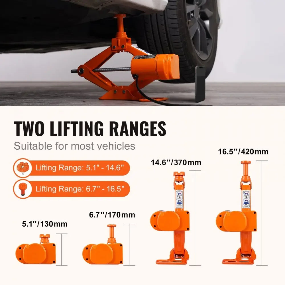 3-Ton Electric Car Scissor Jack Kit - 12V with Impact Wrench, Lifting Set