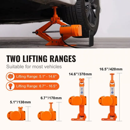 3-Ton Electric Car Scissor Jack Kit - 12V with Impact Wrench, Lifting Set