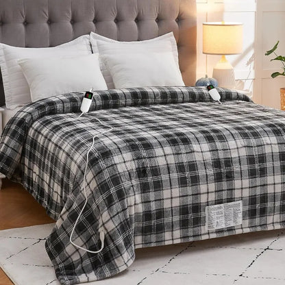Heated Electric Blanket Throw, 10 Heat Levels, 8-Hour Auto Off, Washable