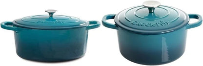 7-Quart Oval Enameled Cast Iron Dutch Oven, Sunset Orange, with Lid