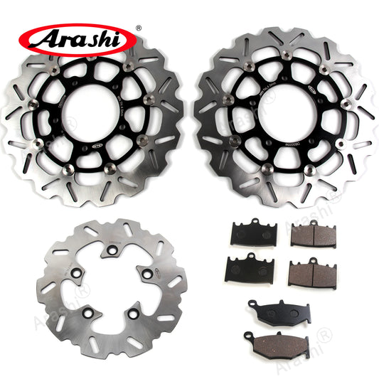 Floating Front & Rear Brake Disc Rotors with Pads for Suzuki GSX R 600 2006-2007