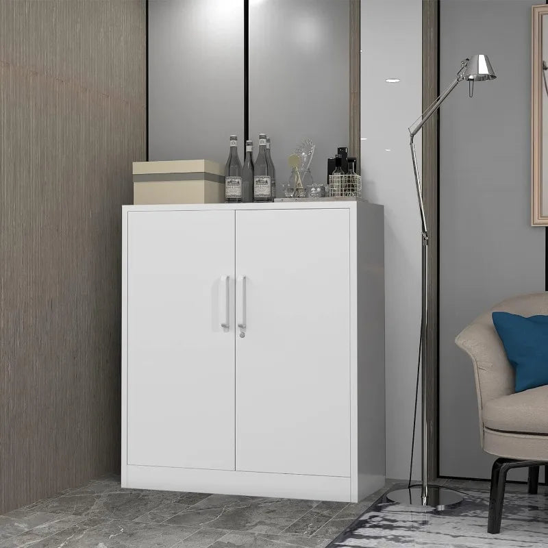 Lockable Metal Storage Cabinet with Adjustable Shelves, Garage & Office Use