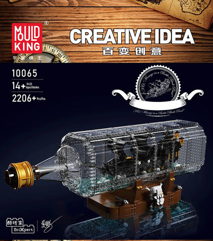 Pirate Ship in a Bottle Building Set - 2206PCS MOC Sailboat Model Kit