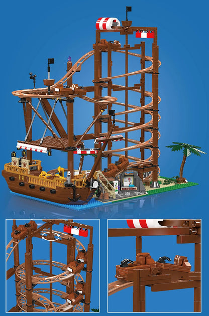 Motorized Double Helix Roller Coaster Set - 2174PCS STEM Building Toy