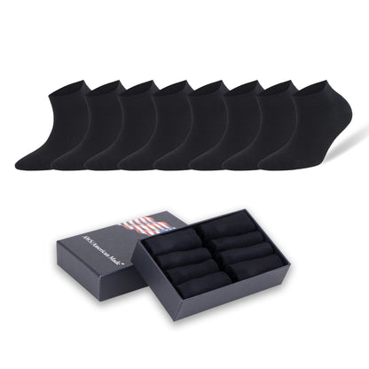 Women's Bamboo Low Cut Ankle Socks Size 6-9 Soft Thin Casual 8 Pairs with Gift Box