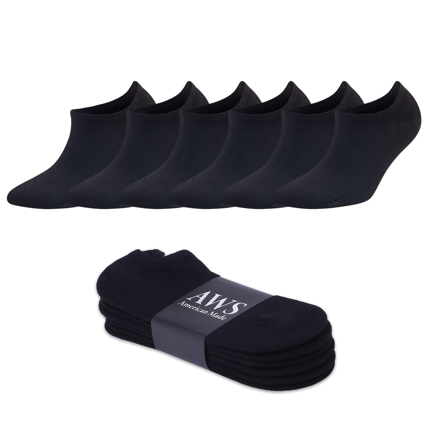 6 Pairs Men's Bamboo No Show Sneaker Socks Ultra Soft Moisture-Wicking Size 8-11.5