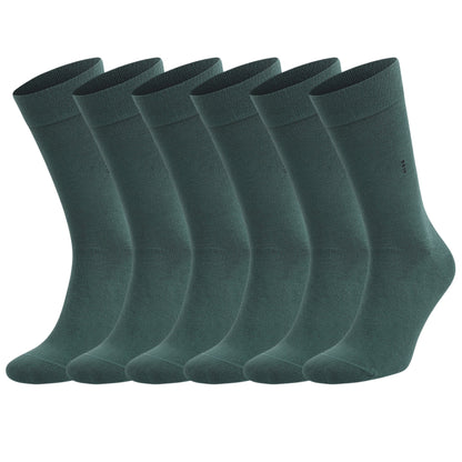 Men's Bamboo Dress Socks with Reinforced Seamless Toe, Crew Length, Size 8-11.5