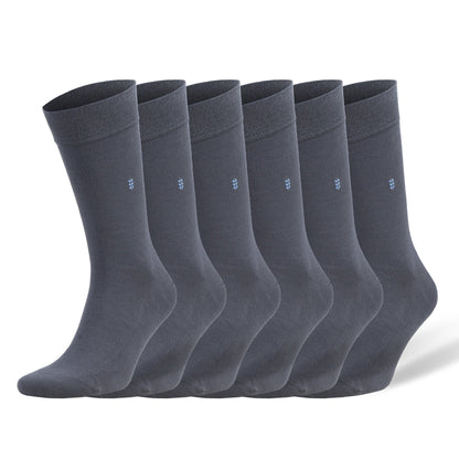 Men's Bamboo Dress Socks with Reinforced Seamless Toe, Crew Length, Size 8-11.5