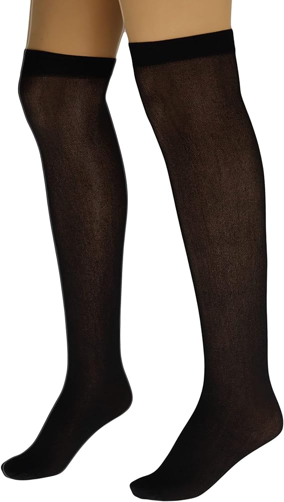 6 Pairs Women's Tear-Free Nylon Over The Knee Sheer Socks 70 Denier One Size