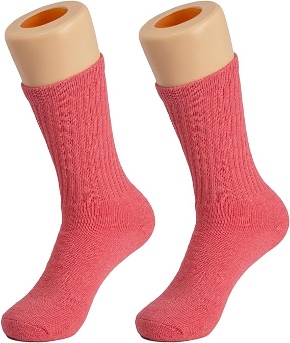 6 Pairs Women's Cotton Crew Socks Size 9-11 Smooth Toe Seam Breathable