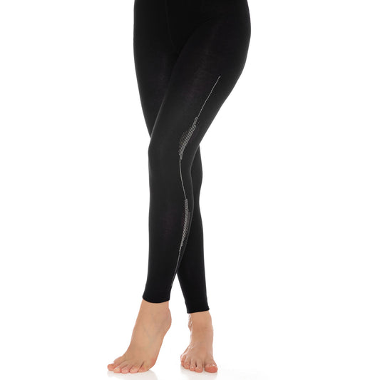 Bamboo Leggings for Women Soft Stretch Full Length with Fancy Accessories - S-M