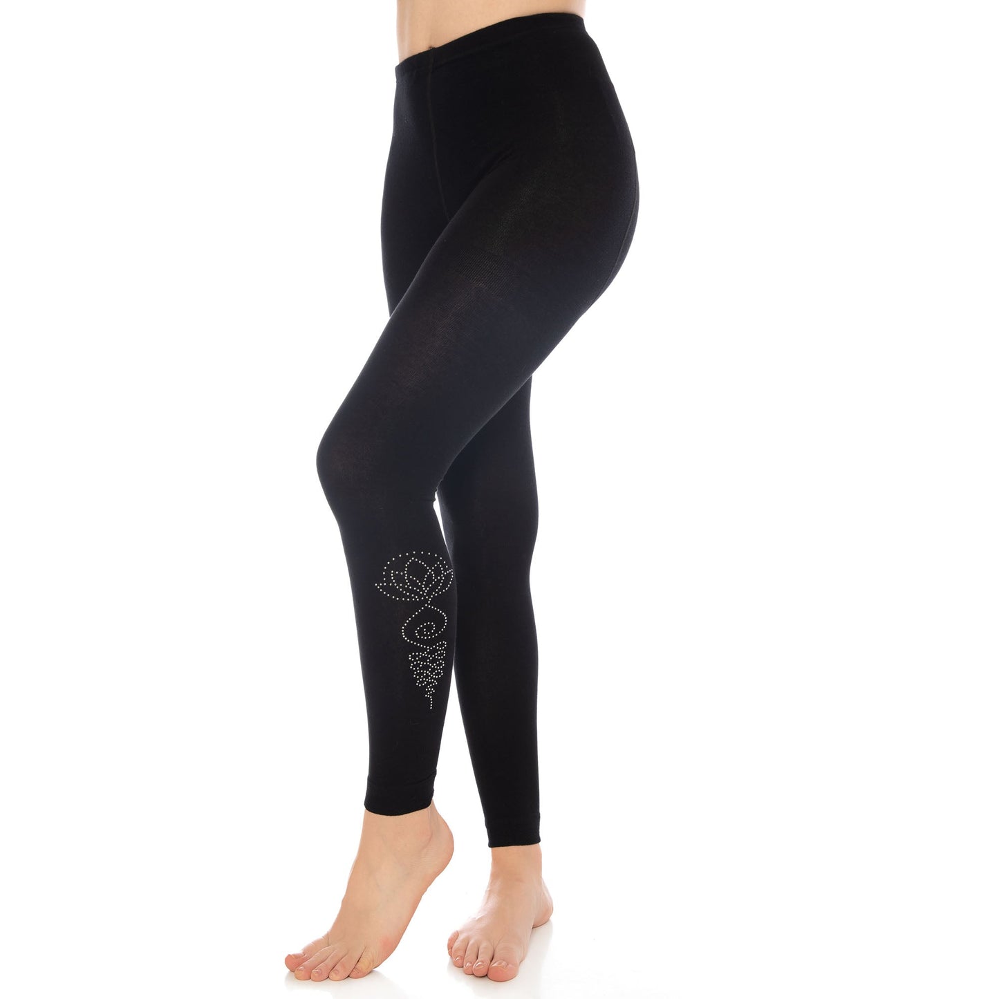Bamboo Leggings for Women Soft Stretch Full Length with Fancy Accessories - S-M