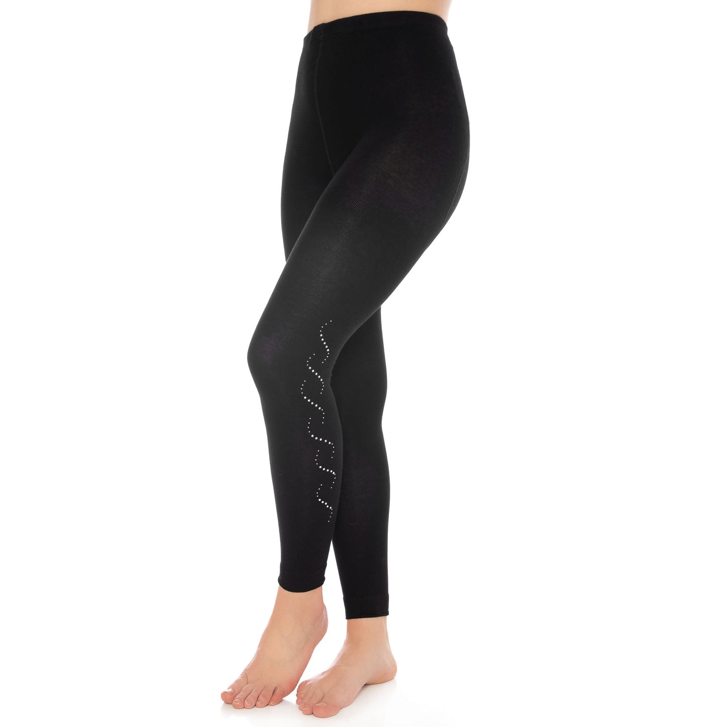 Bamboo Leggings for Women Soft Stretch Full Length with Fancy Accessories - S-M