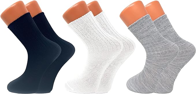 3 Pairs Women's Loose Fitting Acrylic Crew Socks Size 9-11 Soft and Cozy