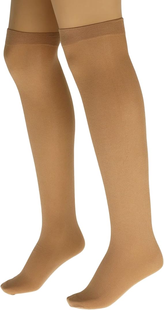 6 Pairs Women's Tear-Free Nylon Over The Knee Sheer Socks 70 Denier One Size