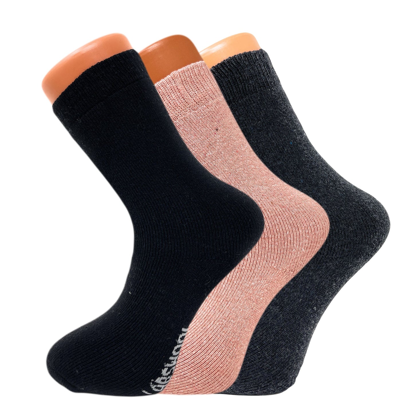 3 Pairs Women's Thermal Wool Crew Socks for Winter Size 5-7 Cozy and Warm