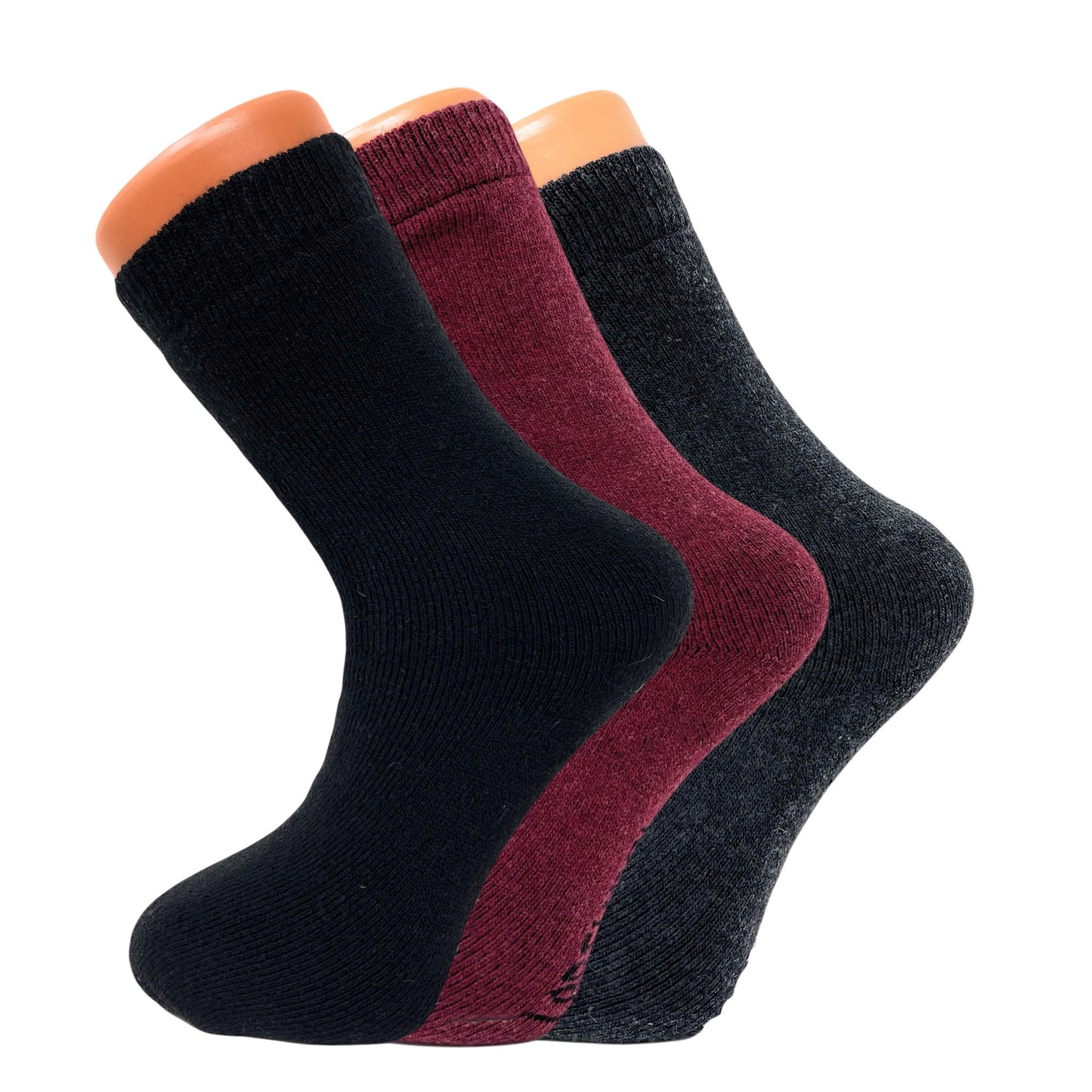 3 Pairs Women's Thermal Wool Crew Socks for Winter Size 5-7 Cozy and Warm